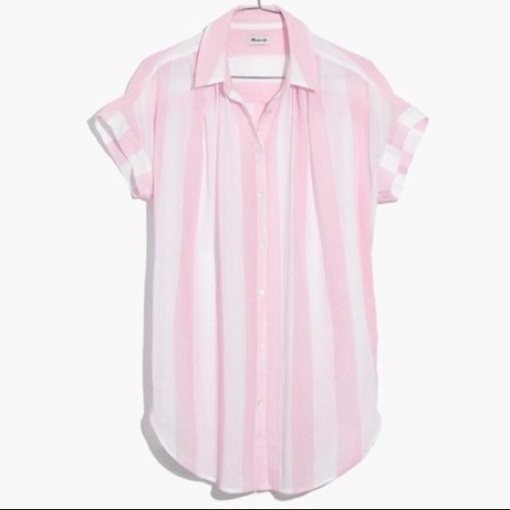 Madewell Central tunic striped button down shirt